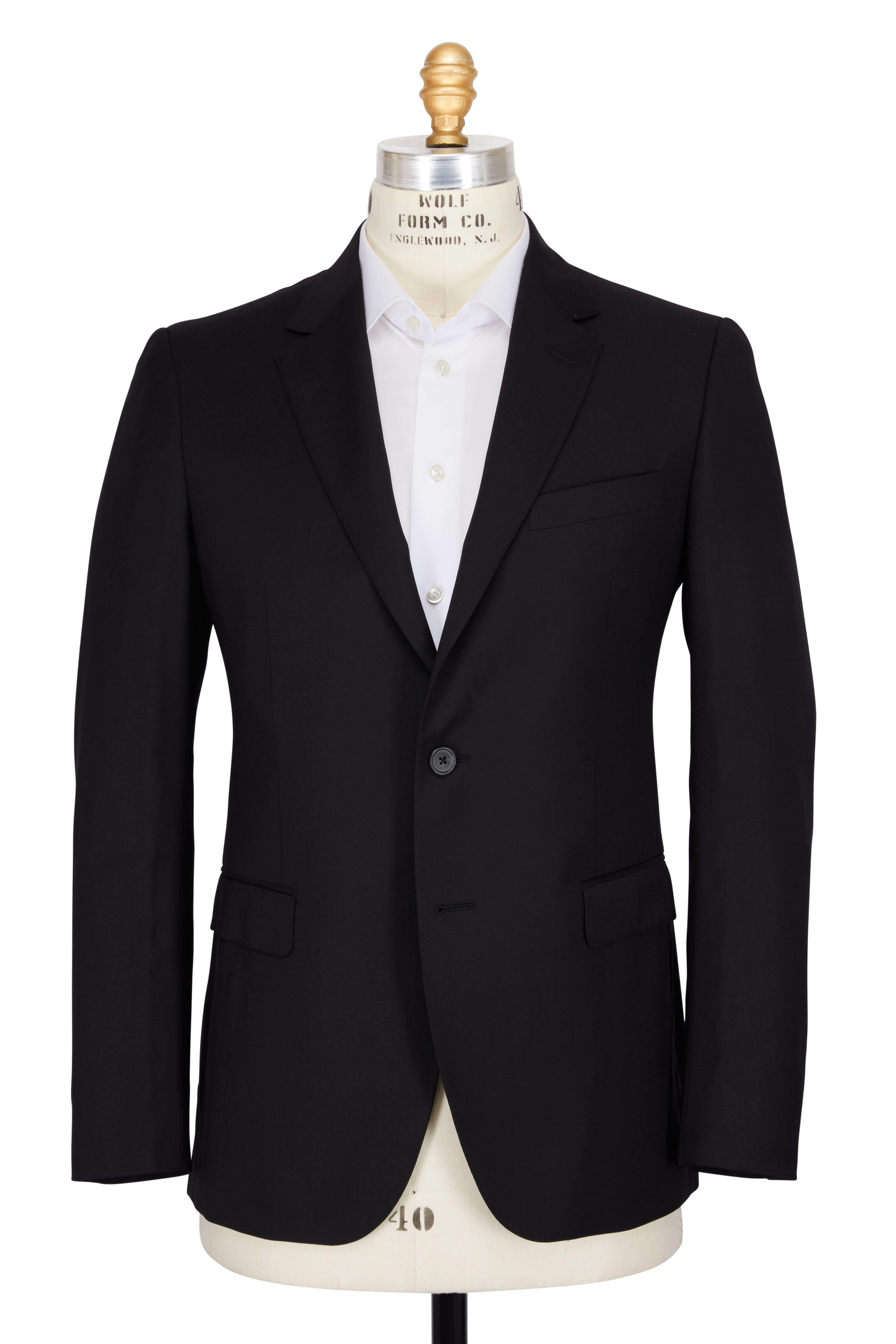 Lanvin - Attitude Solid Black Wool Suit | Mitchell Stores