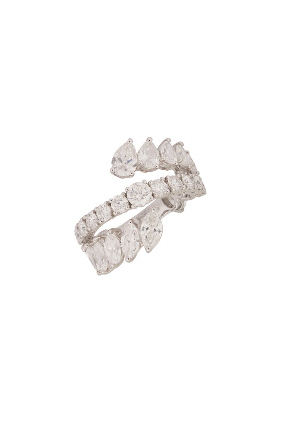ZYDO 18k White Gold Diamond Open Ended Ring - view 1