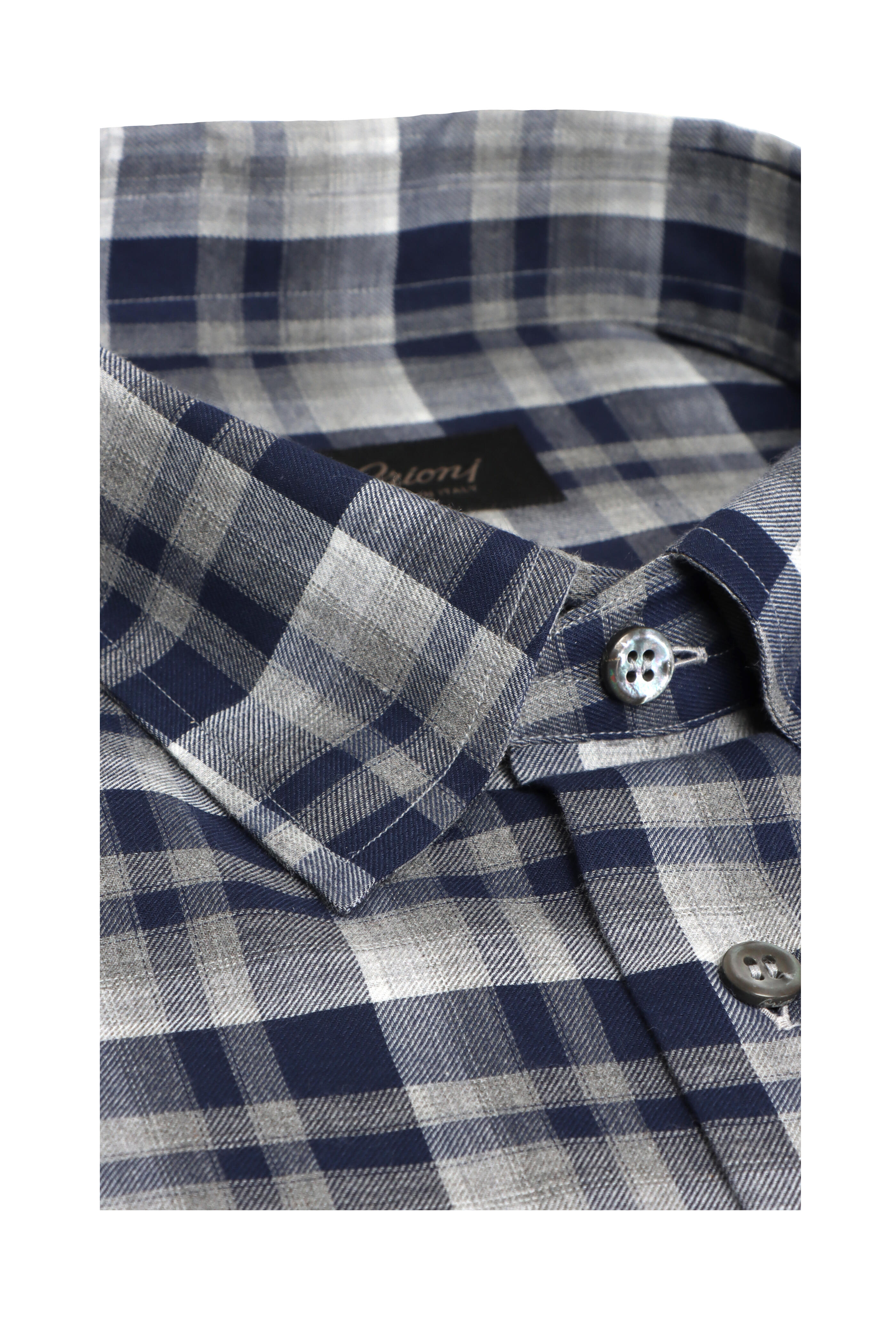Brioni - Anthracite & Sapphire Plaid Sport Shirt