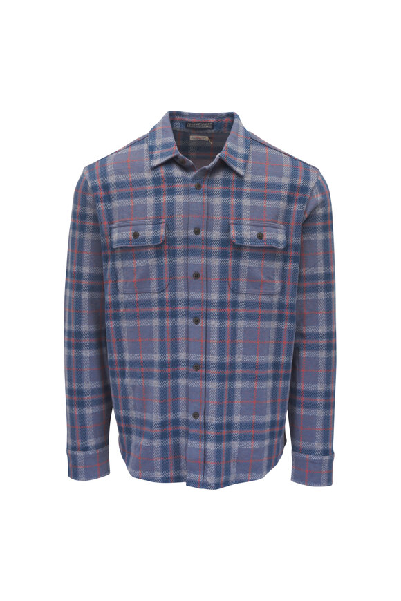 Vince - Topanga Off White & Pink Plaid Short Sleeve Shirt