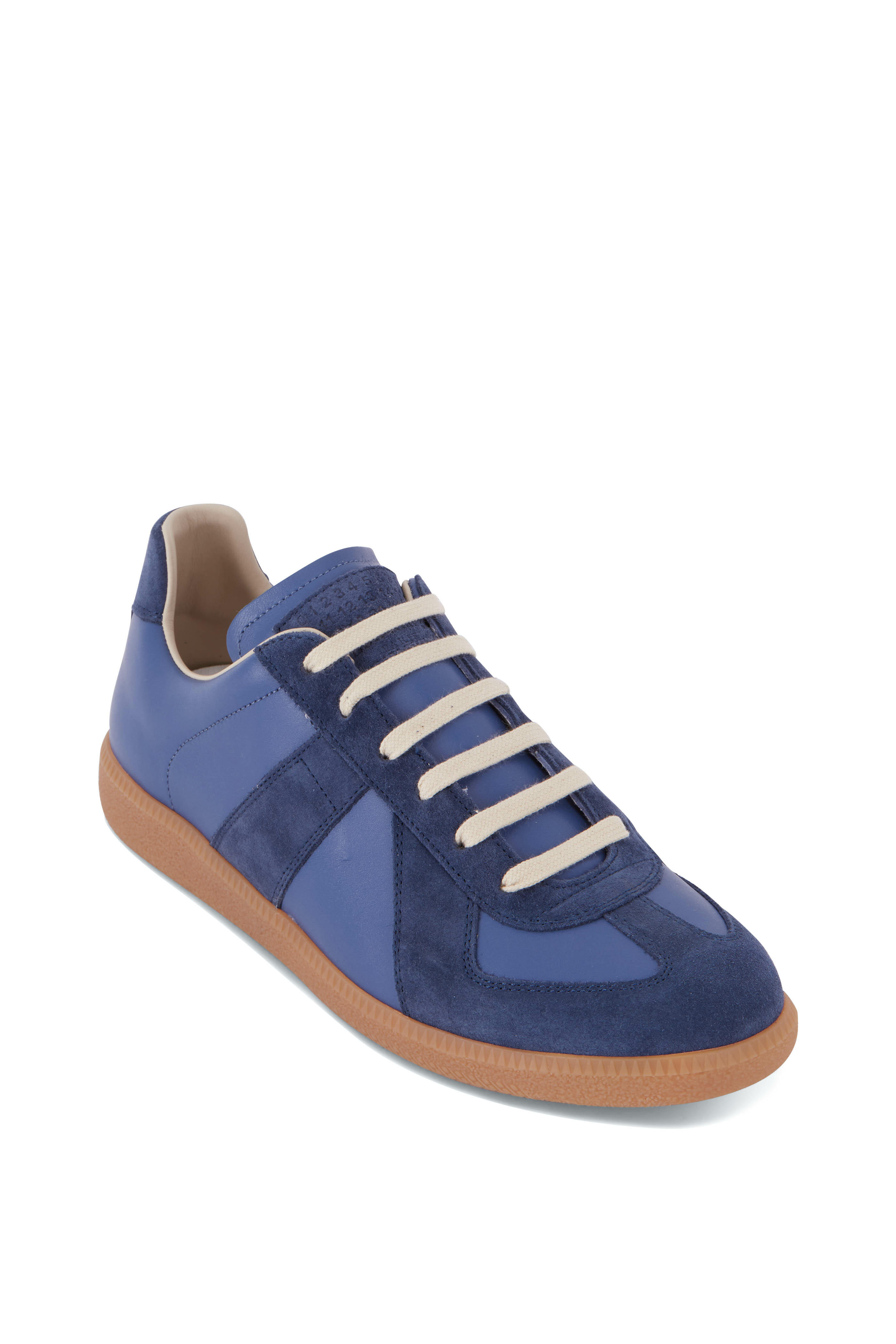 Maison Margiela - Replica Blue Leather Low Top Sneaker