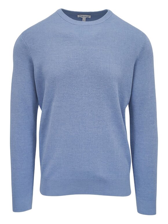 Peter Millar Coolspun Cloudy Blue Textured Crewneck Sweater - view 3