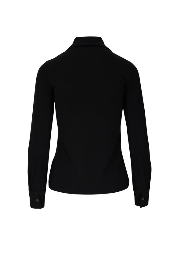 Vince - Black Slim Fit Button Down Blouse