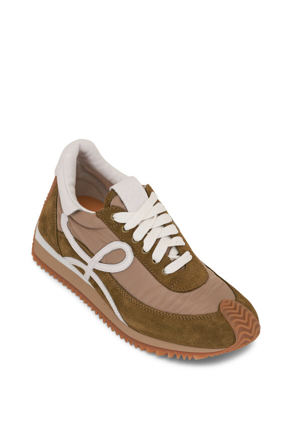 Loewe - Flow Runner Moss Green & Beige Sneaker 