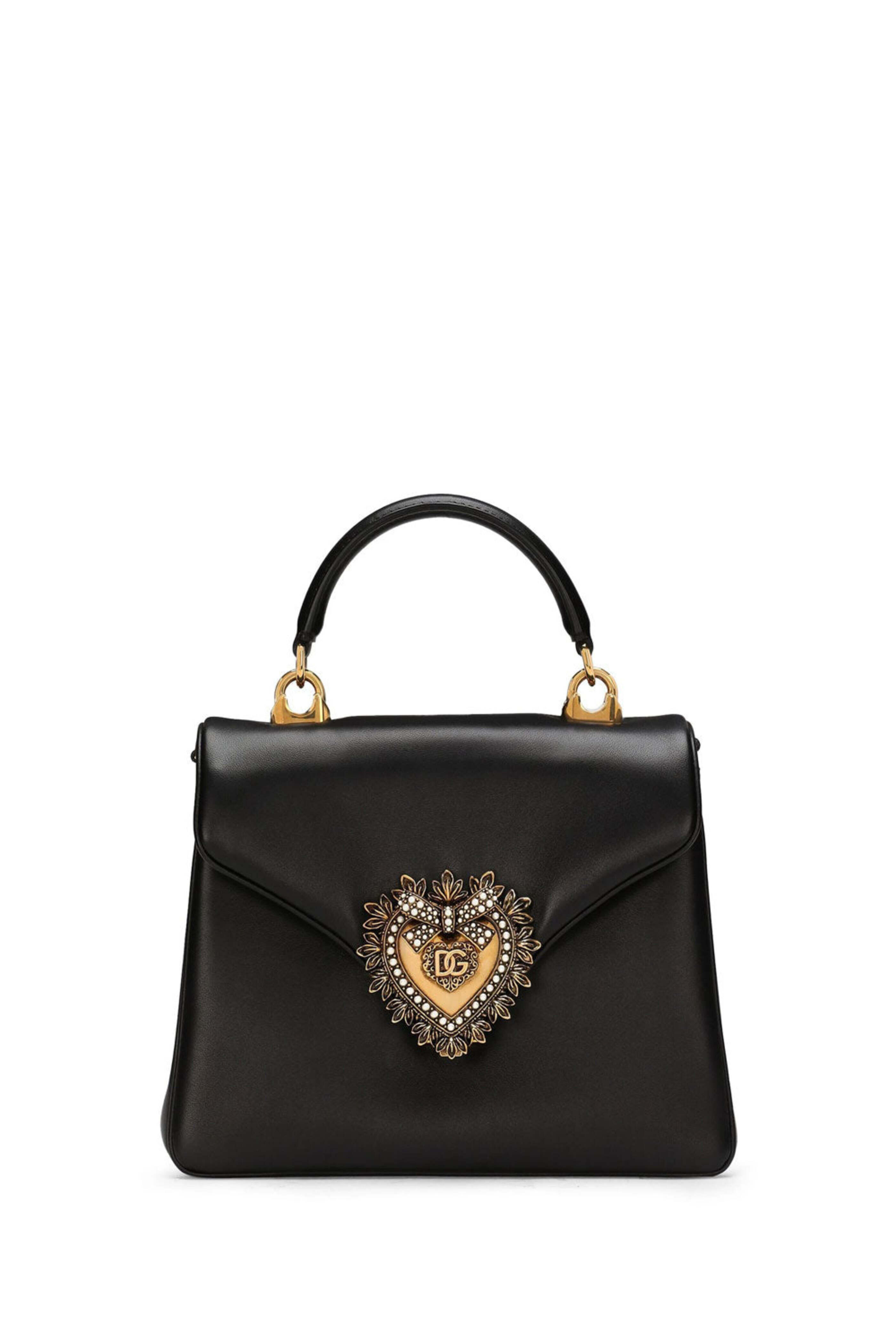 Dolce & Gabbana Devotion レザー トートバッグ 2WAY Dolce & Gabbana - Devotion Leather Tote Bag in Black