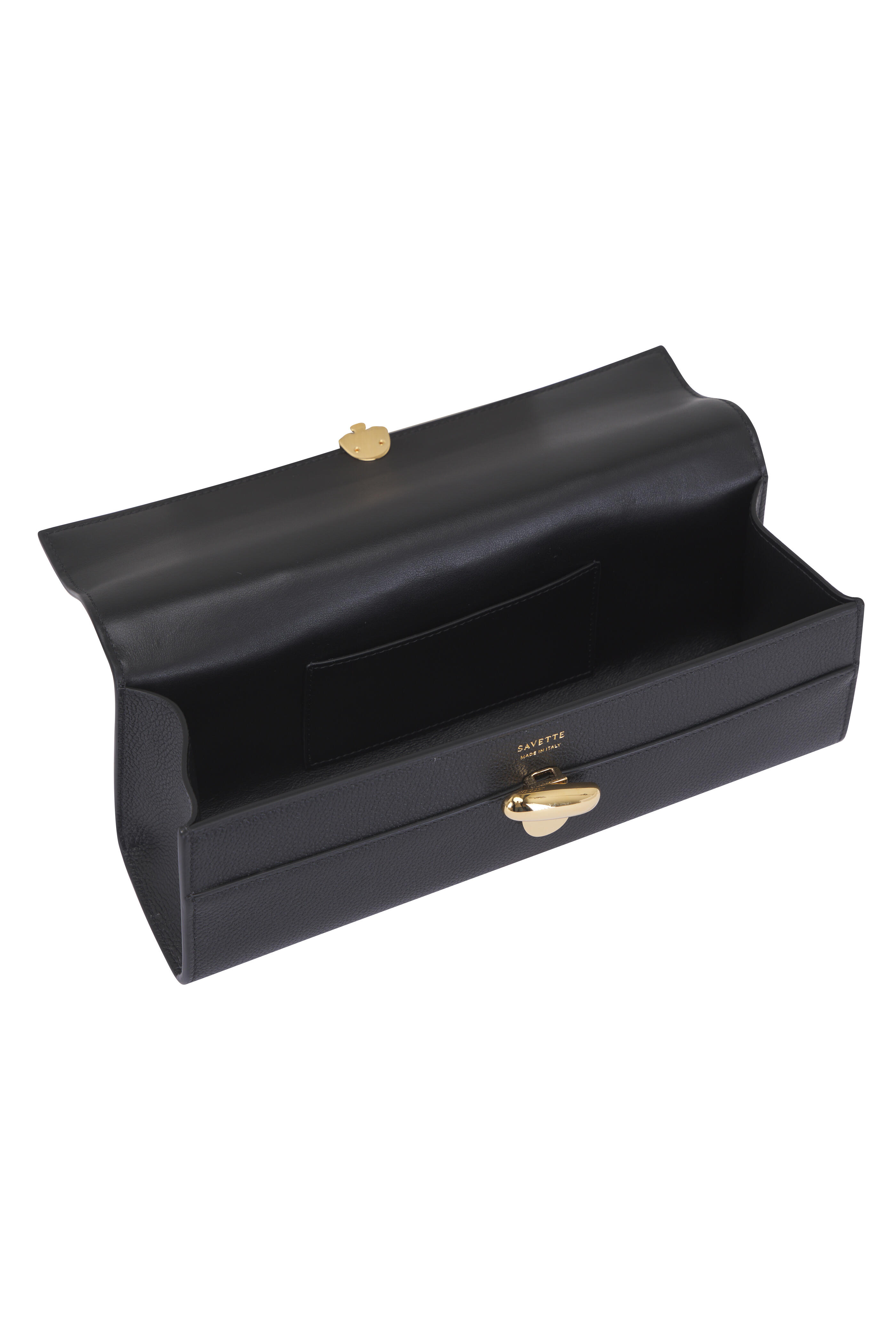 Savette - Slim Symmetry Black Leather Pochette