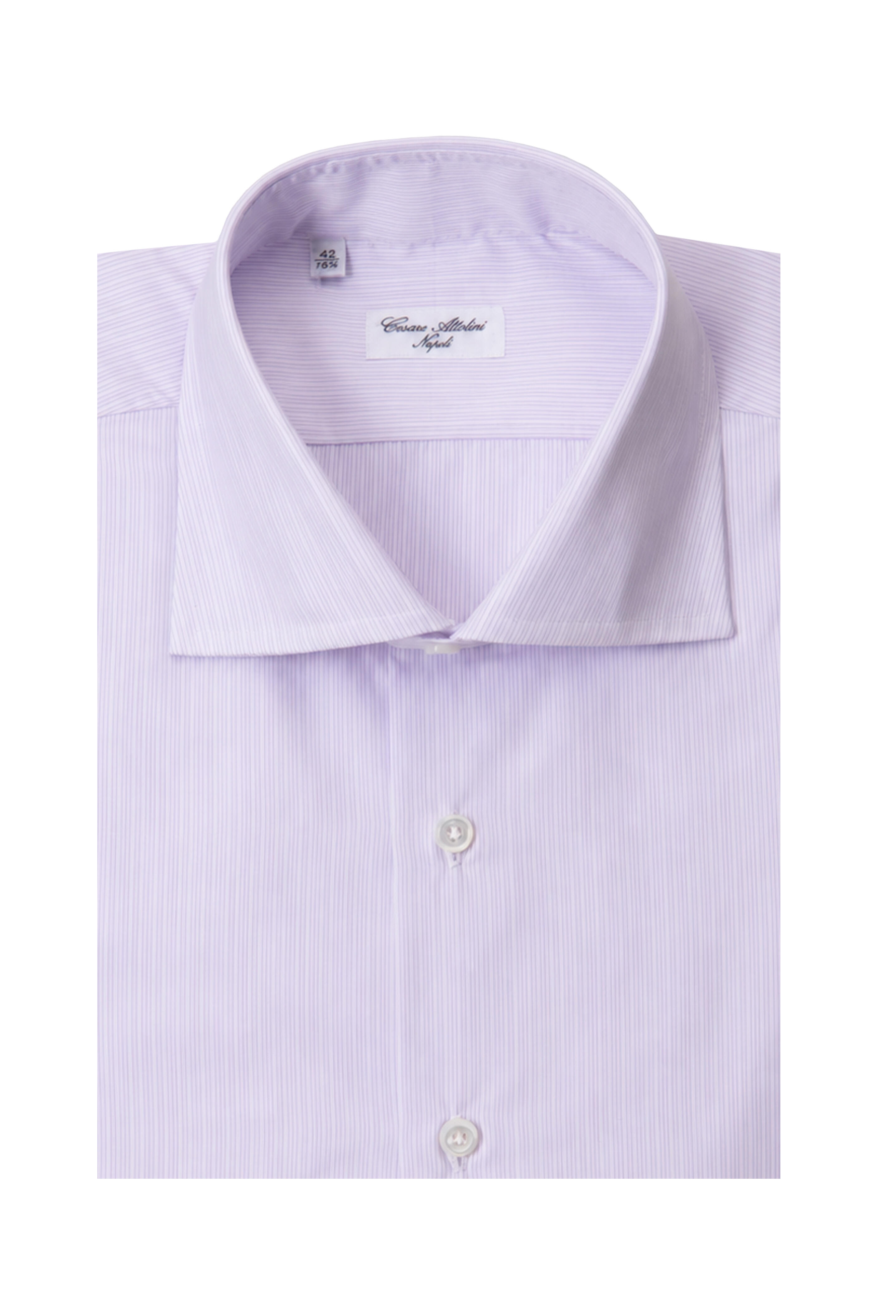 Cesare Attolini - Purple Stripe Cotton Sport Shirt