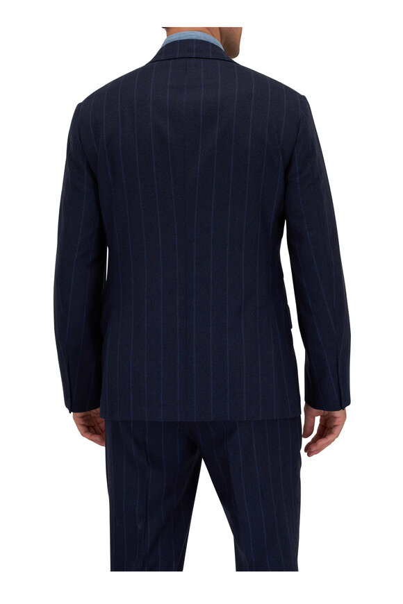 Brunello Cucinelli - Navy Striped Wool Suit