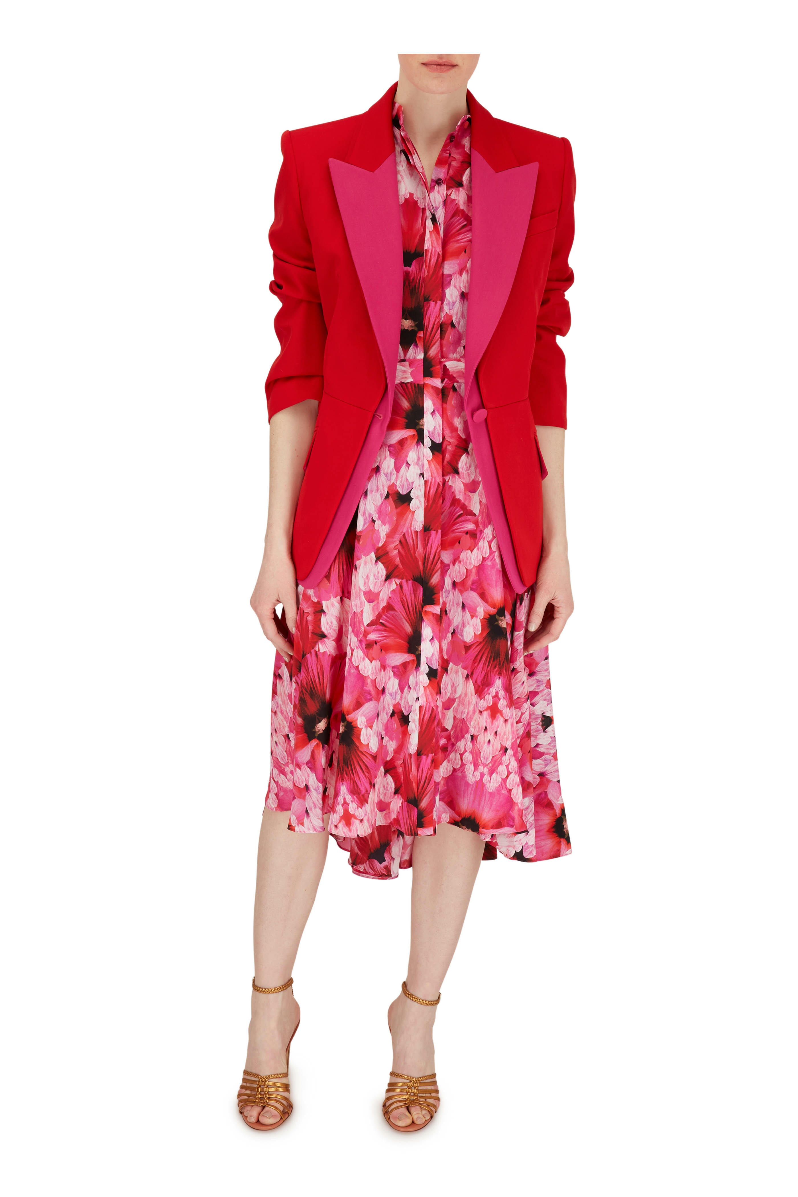 Alexander mcqueen double-layer discount lapel coat dress