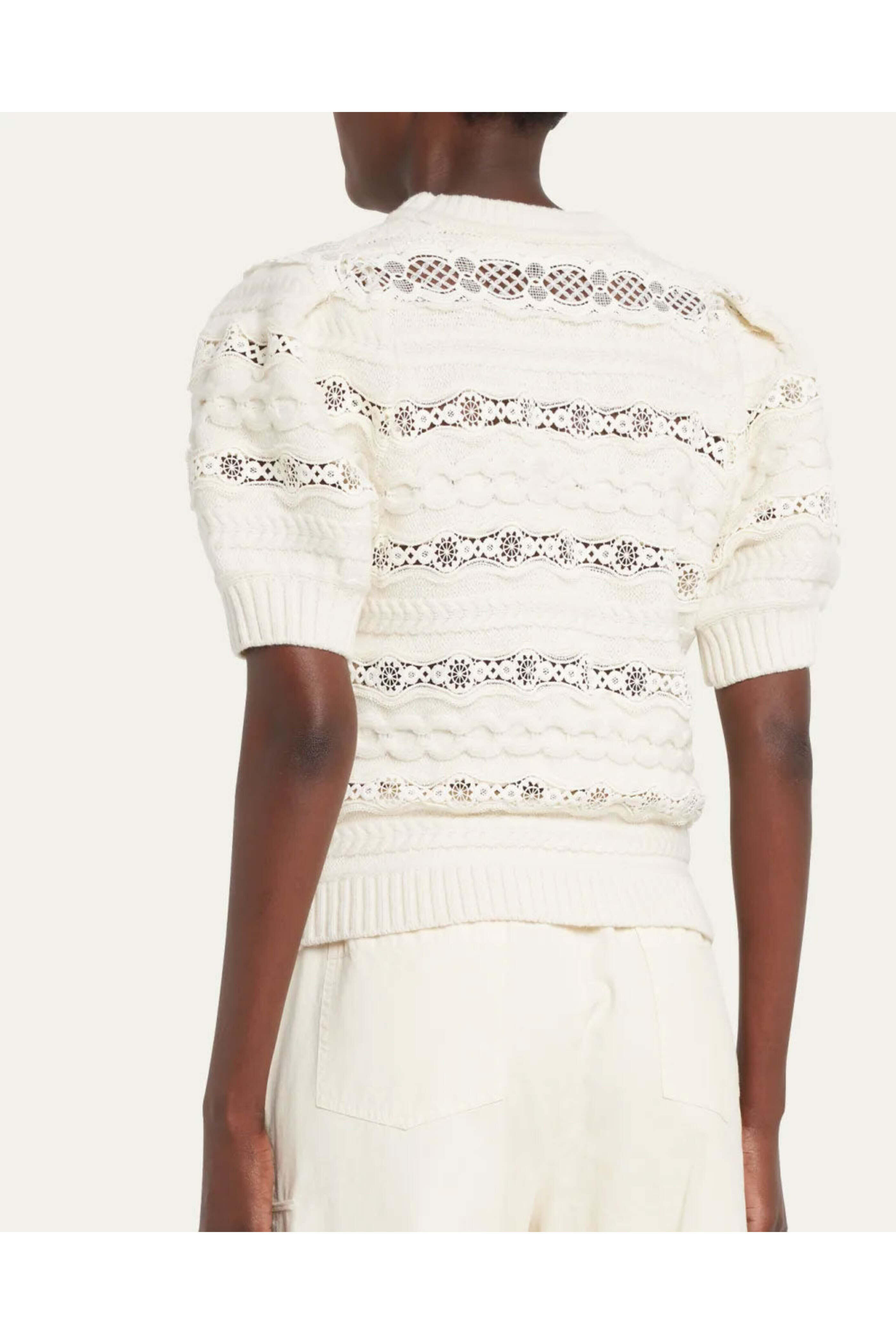 Sea NYC - Arctic Dentelle Cable Knit Pullover