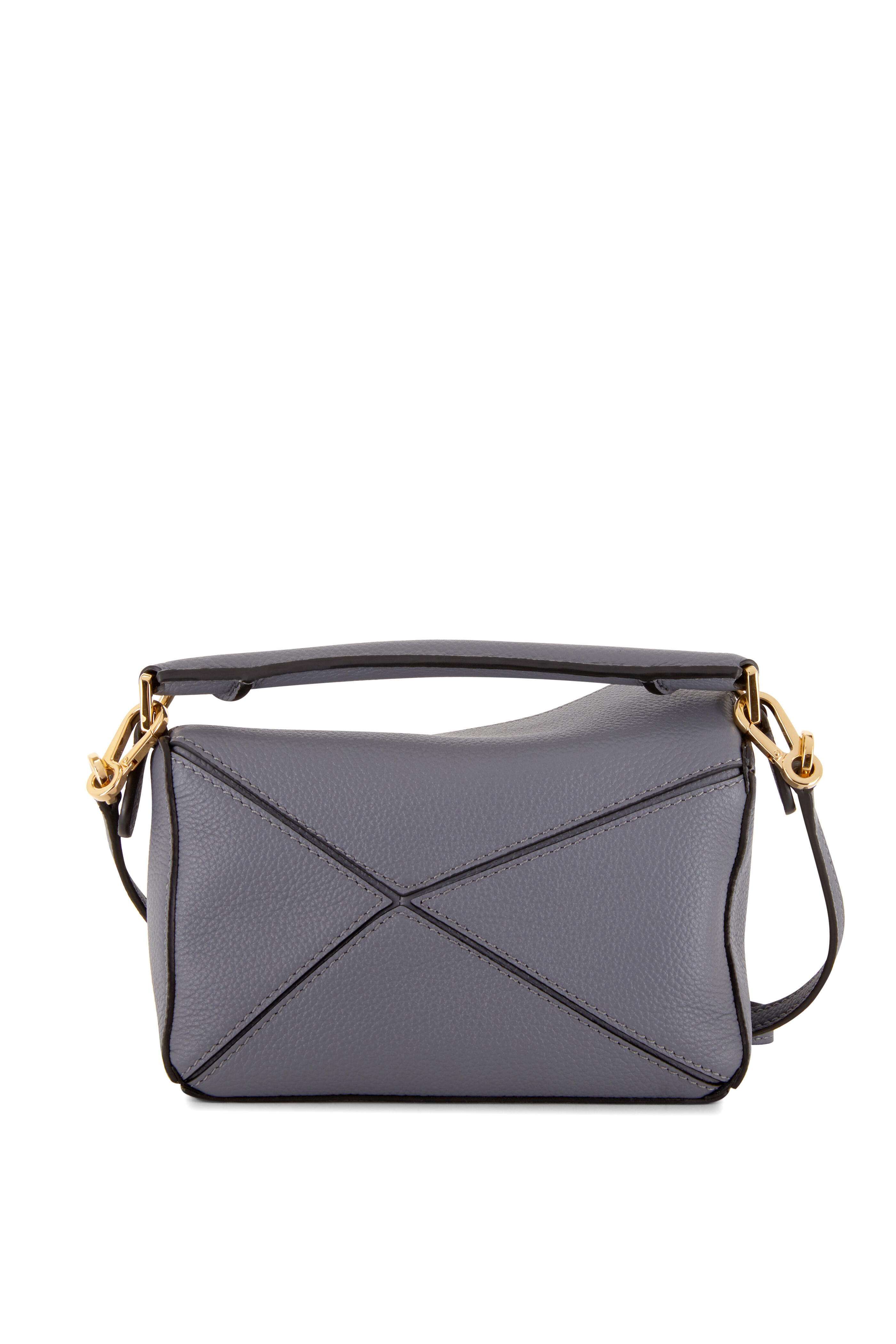 Loewe - Mini Puzzle Asphalt Gray Leather Shoulder Bag