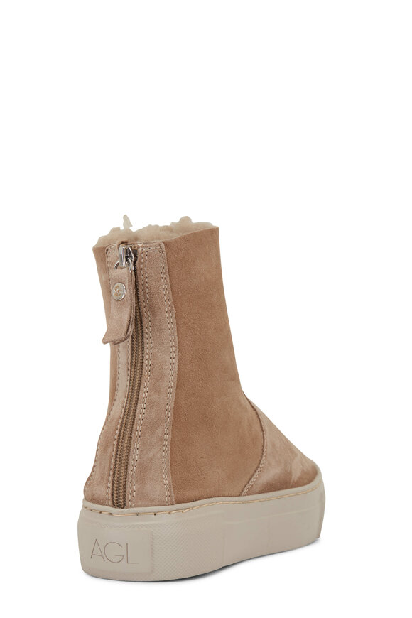 AGL - Meghan Tan Warm Velour Sneaker Boot