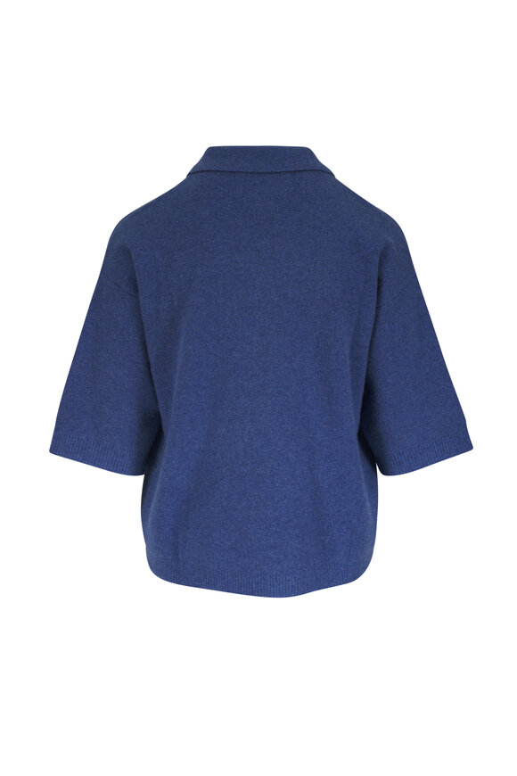 TWP SS Blue Italian Cashmere Polo Sweater - view 2