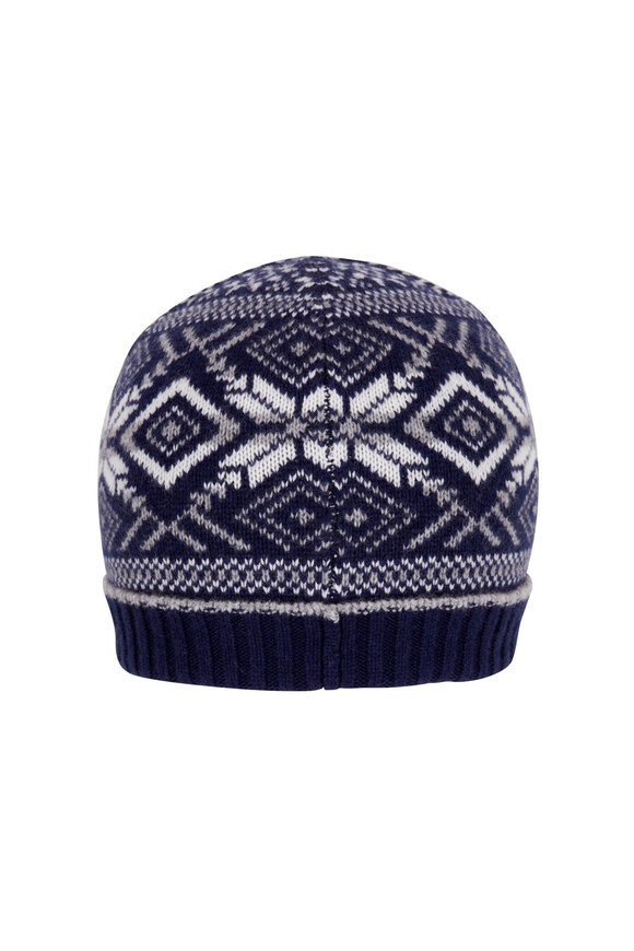 Brunello Cucinelli - Navy Fair Isle Knit Cashmere Beanie 