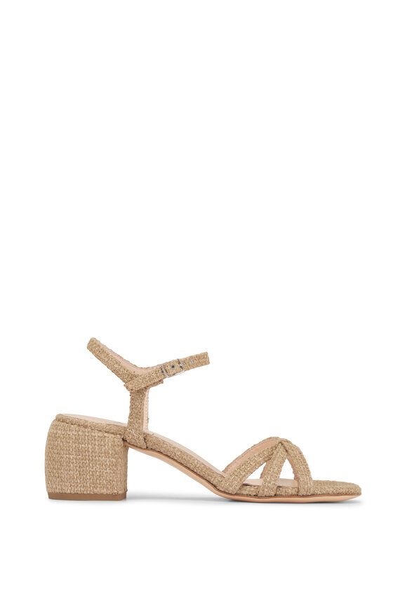 AGL Clio Natural Raffia Crisscross Sandal, 60mm - view 3
