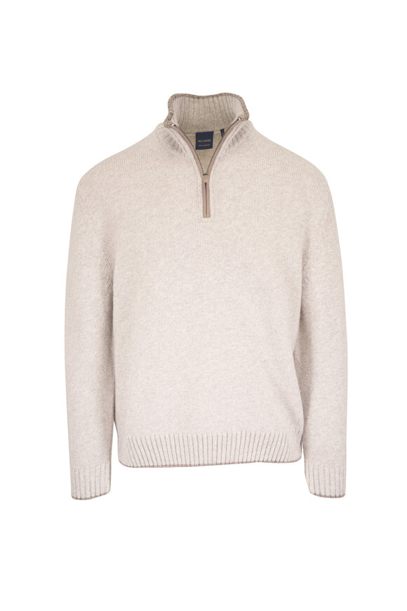 Paul & Shark Silver Cloud Wool & Cashmere Quarter Zip Sweater - view 1