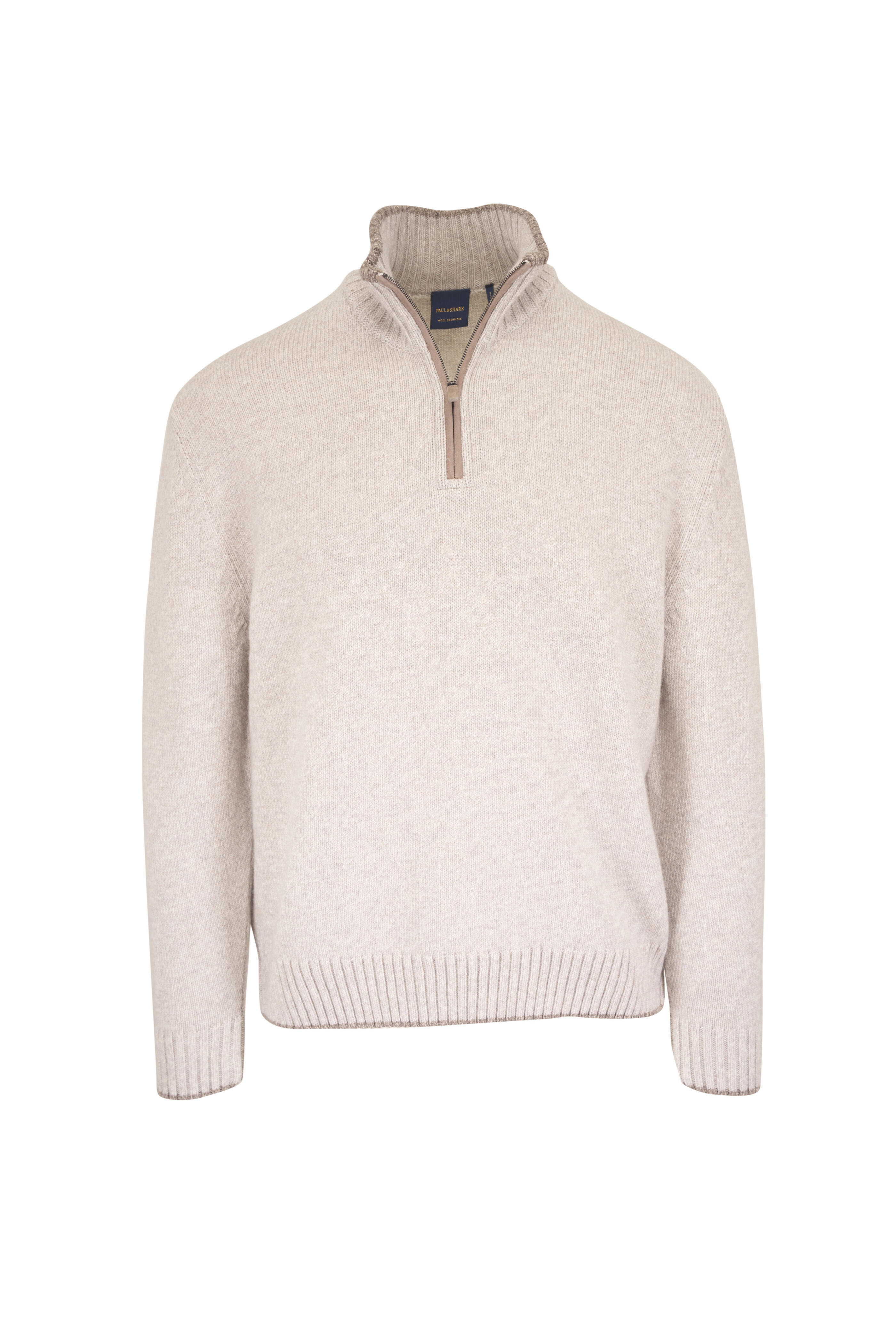 Paul & Shark - Silver Cloud Wool & Cashmere Quarter Zip Sweater - view 1