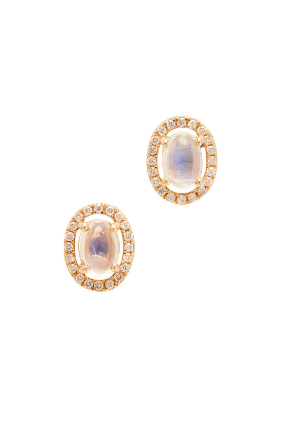 Loriann - Rainbow Moonstone Studs