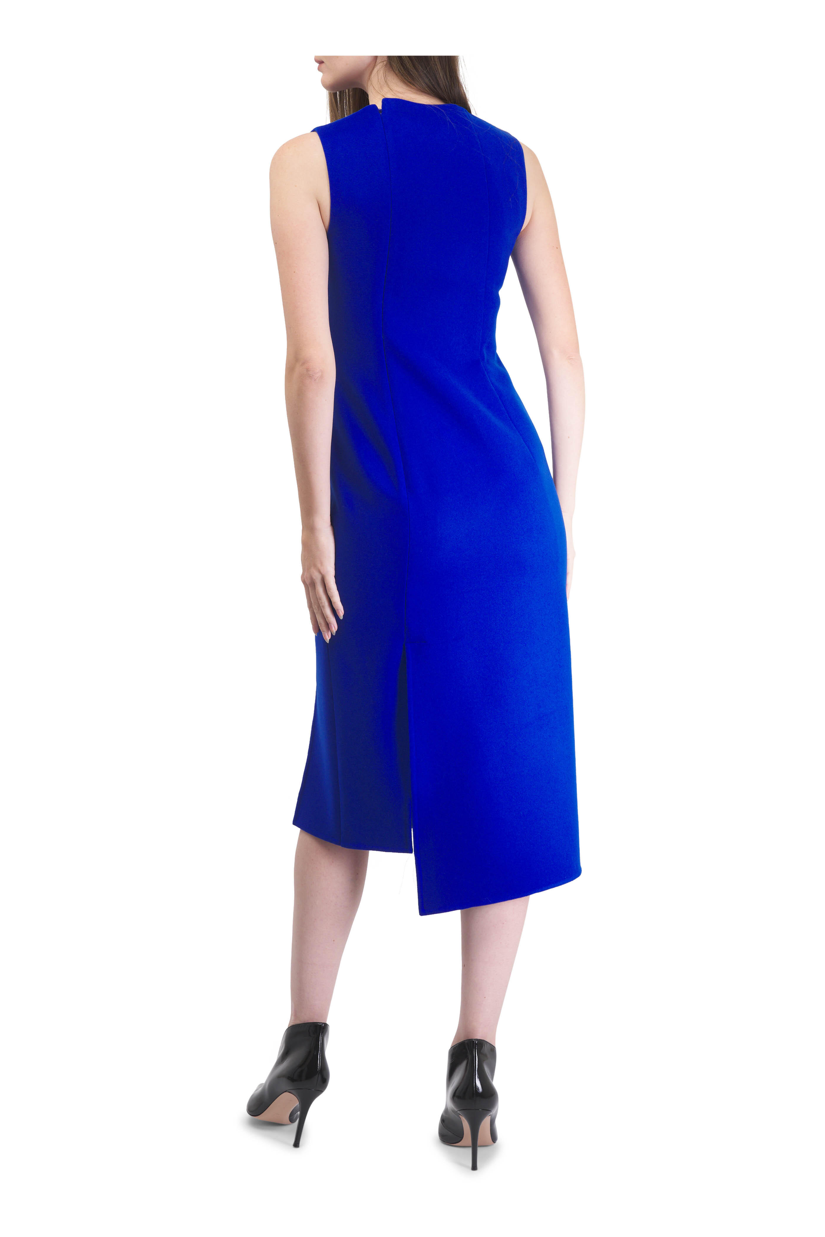 Akris - Royal Blue Asymmetric Double-Face Wool Dress