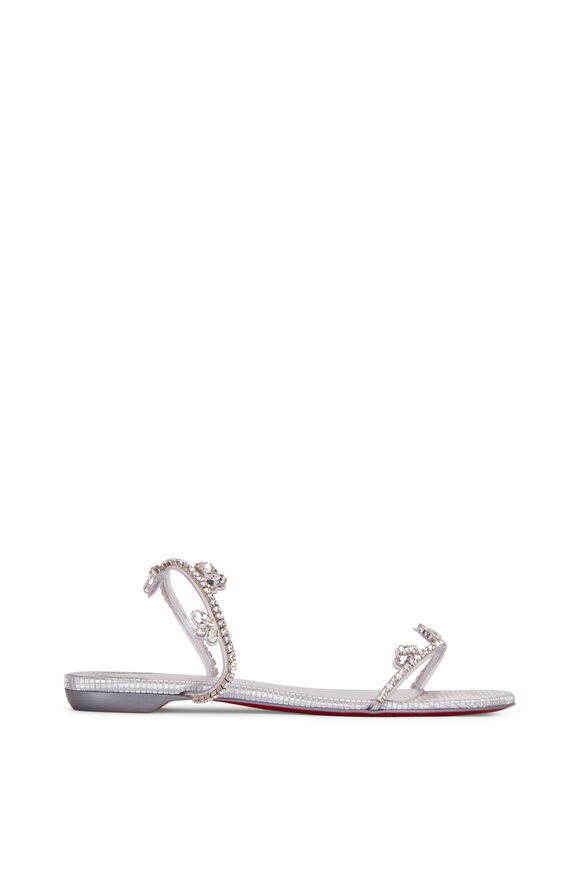 Christian Louboutin - Just Queenie Silver Flat Sandal