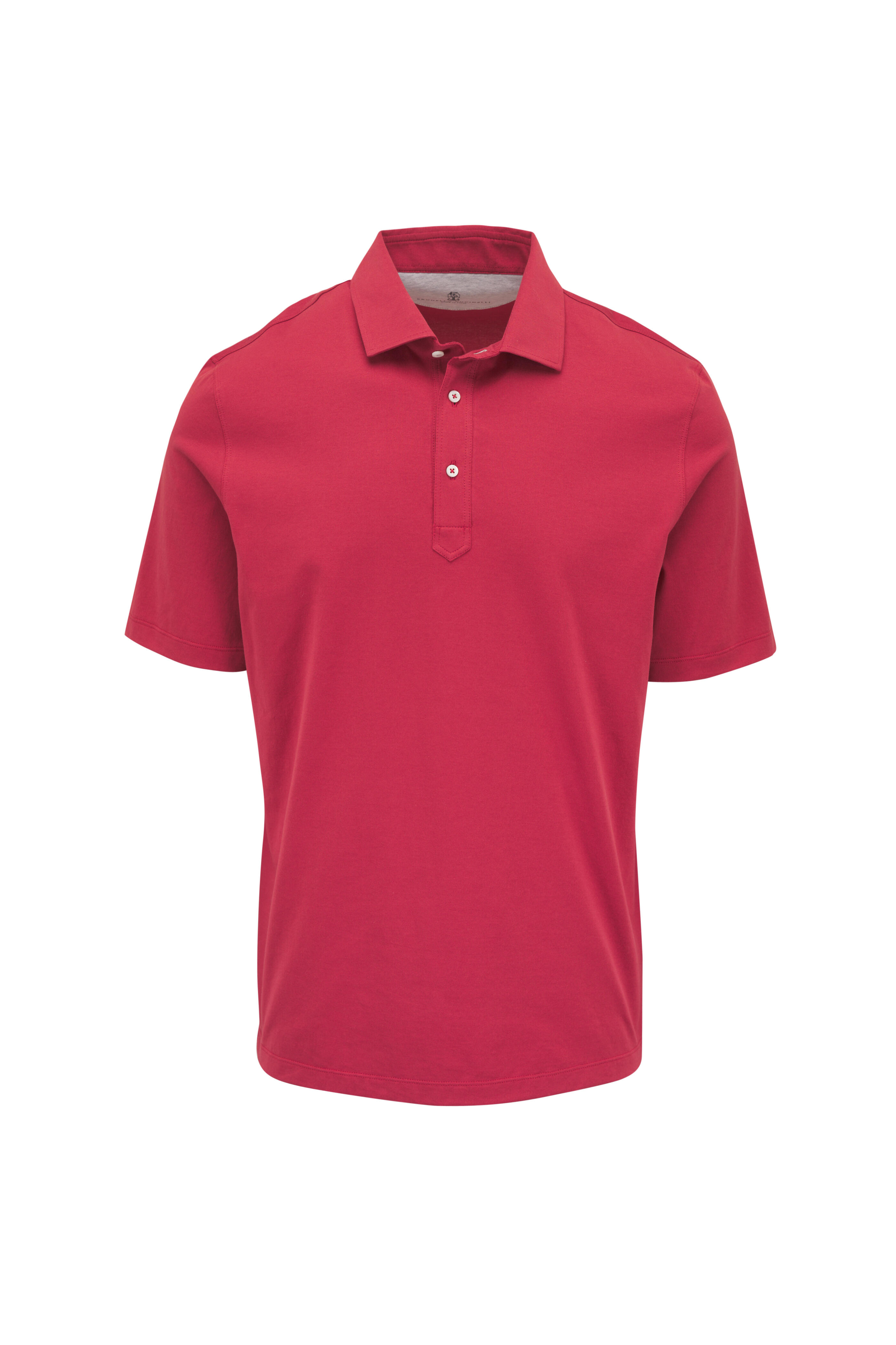 Brunello Cucinelli - Fragola Red Cotton Jersey Knit Polo