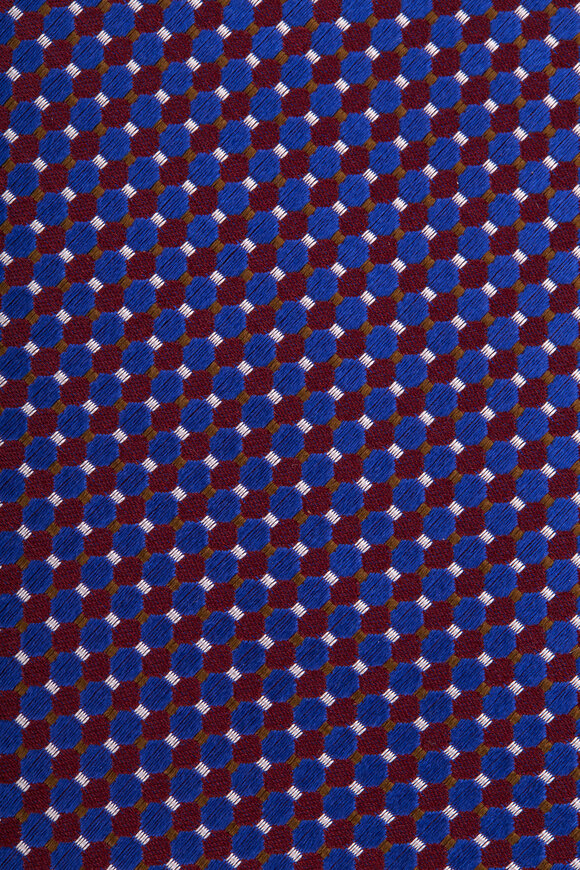 Eton Red & Navy Geometric Print Necktie - view 2