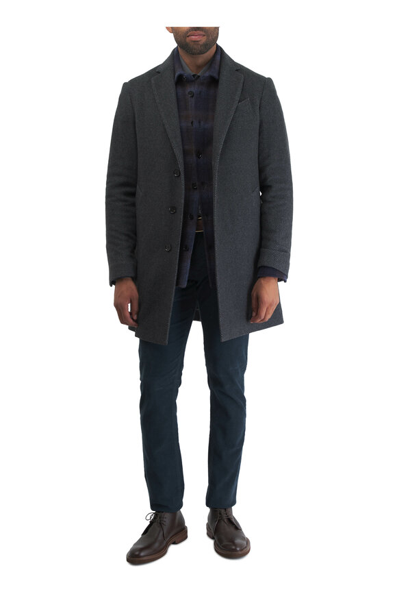 Maurizio Baldassari - Navy Plaid Wool Overshirt