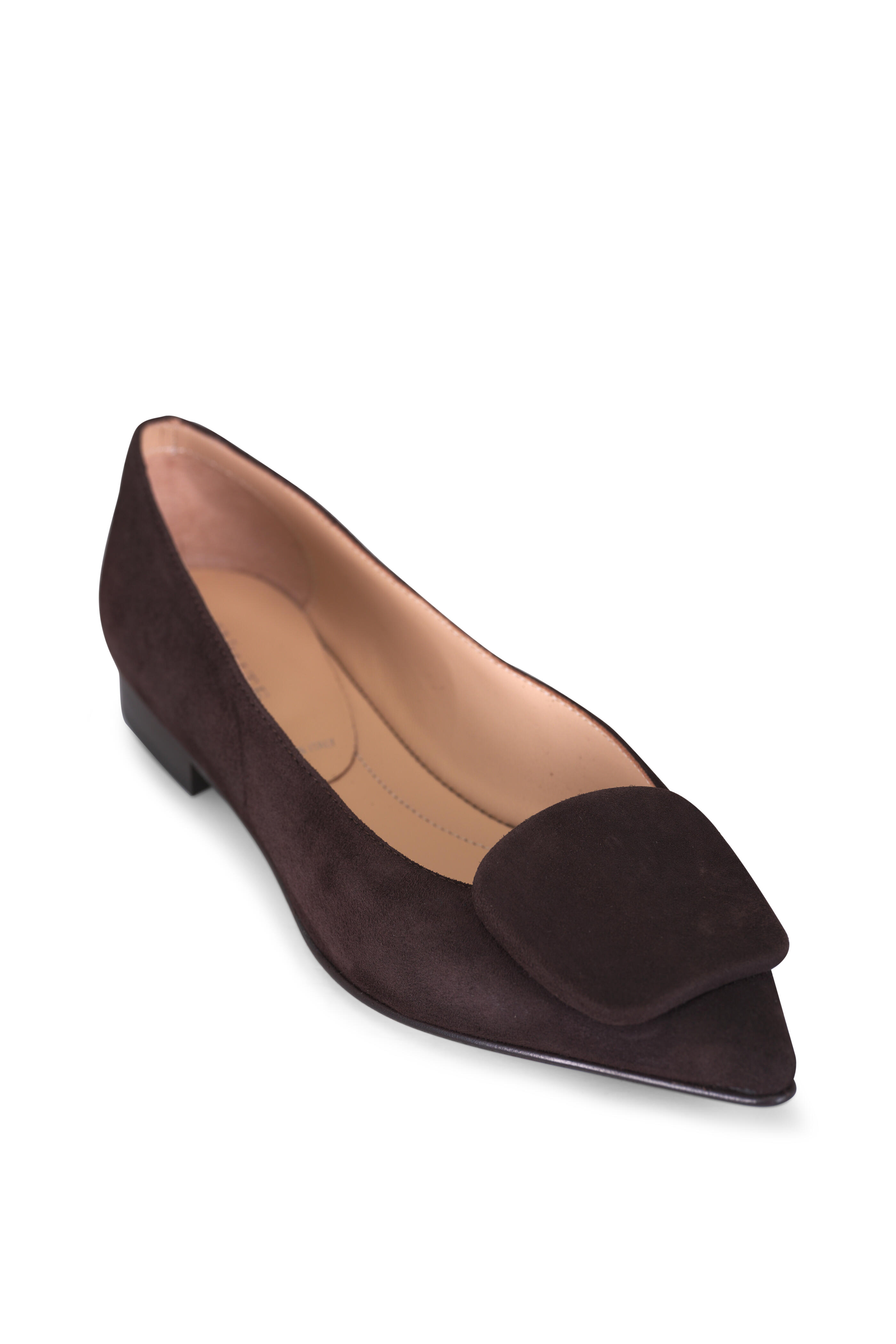 Ron White - Yuna Chocolate Suede Pointed Toe Flat - view 1