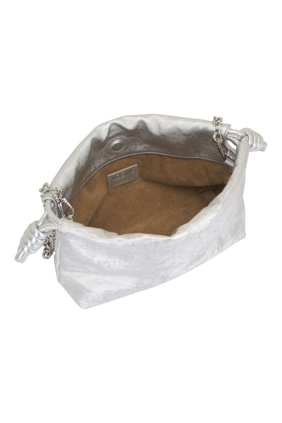 Loewe Mini Flamenco Moiré Printed Silver Leather Clutch - view 4