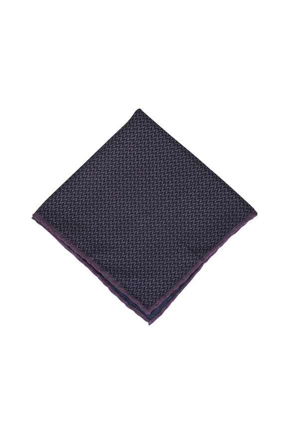 Brunello Cucinelli Purple & Denim Blue Silk Necktie - view 1