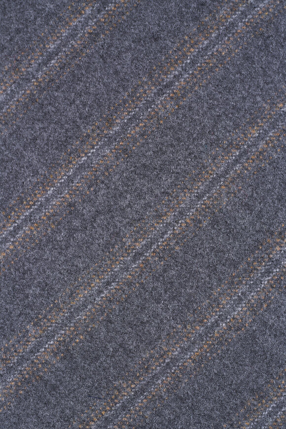 Paolo Albizzati Gray Stripe Wool Necktie - view 2