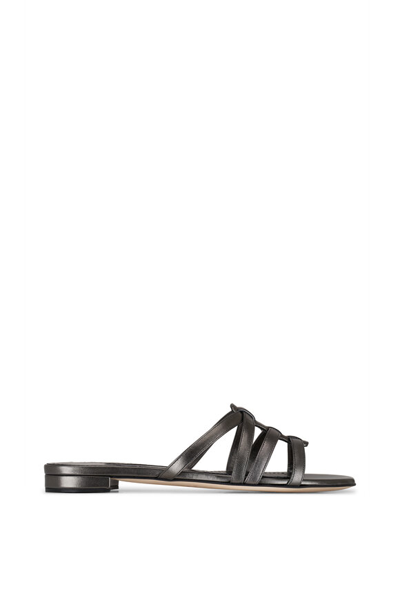 Manolo Blahnik - Riran Graphite Strappy Flat Sandal, 10mm  