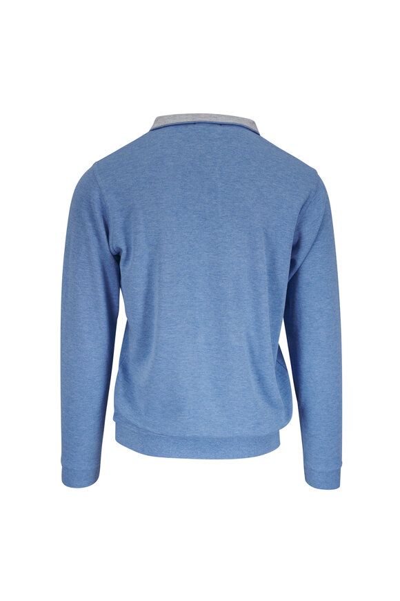 Peter Millar Crown Comfort Bluebird Quarter Zip Pullover - view 5