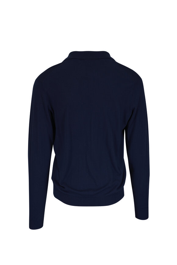 Peter Millar Navy Southport Front Button Sweater - view 4