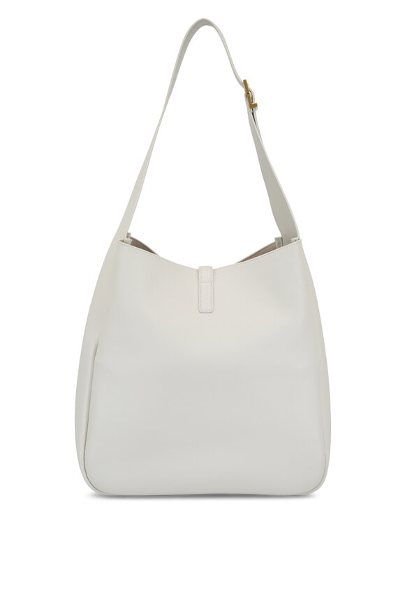 Saint Laurent - Large Le 5A7 Cream Leather Shoulder Hobo