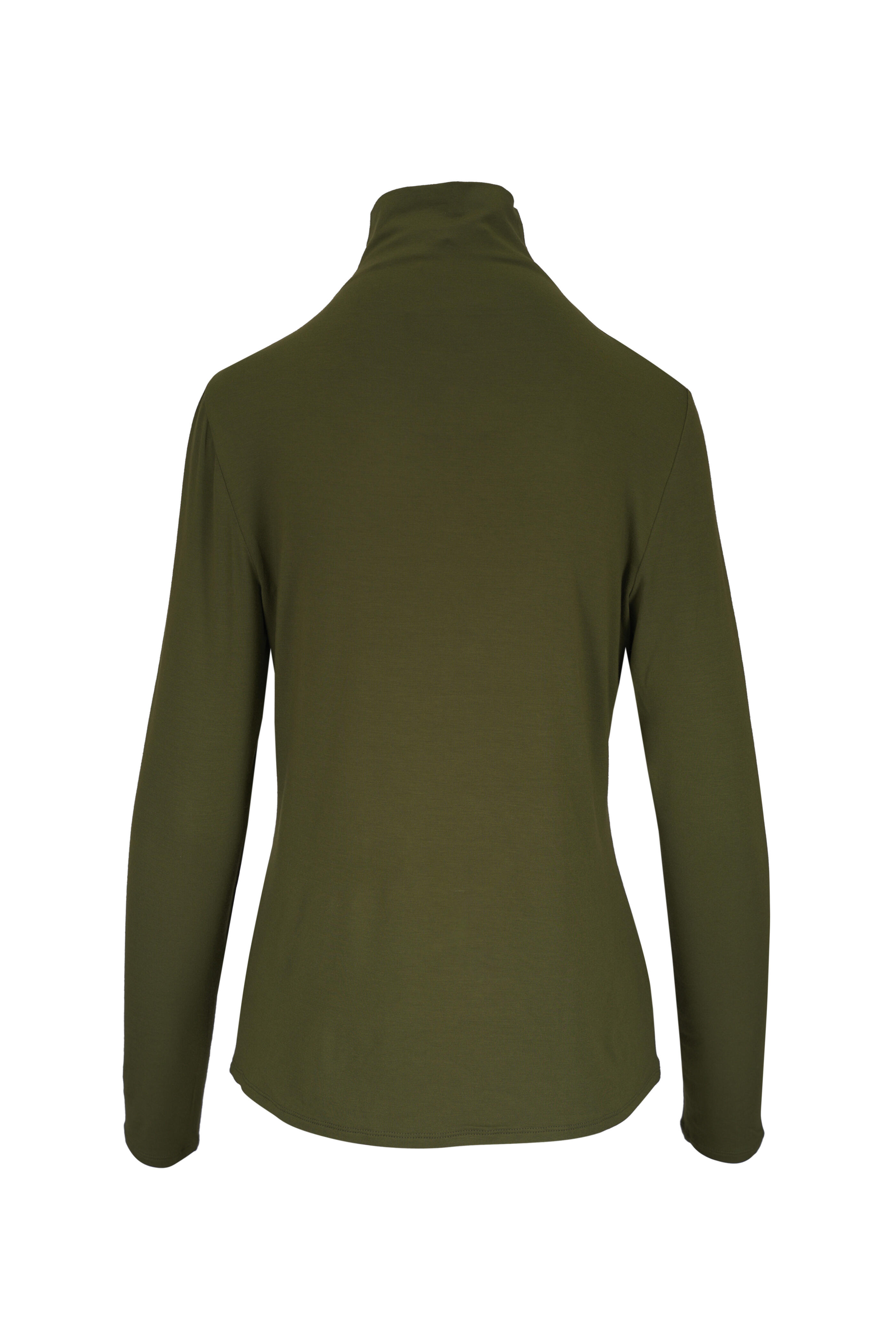 Lafayette 148 New York - Funnel Forage Green Long Sleeve Jersey Turtleneck
