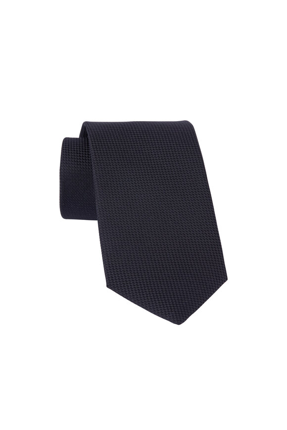 Eton - Black Silk Textured Necktie