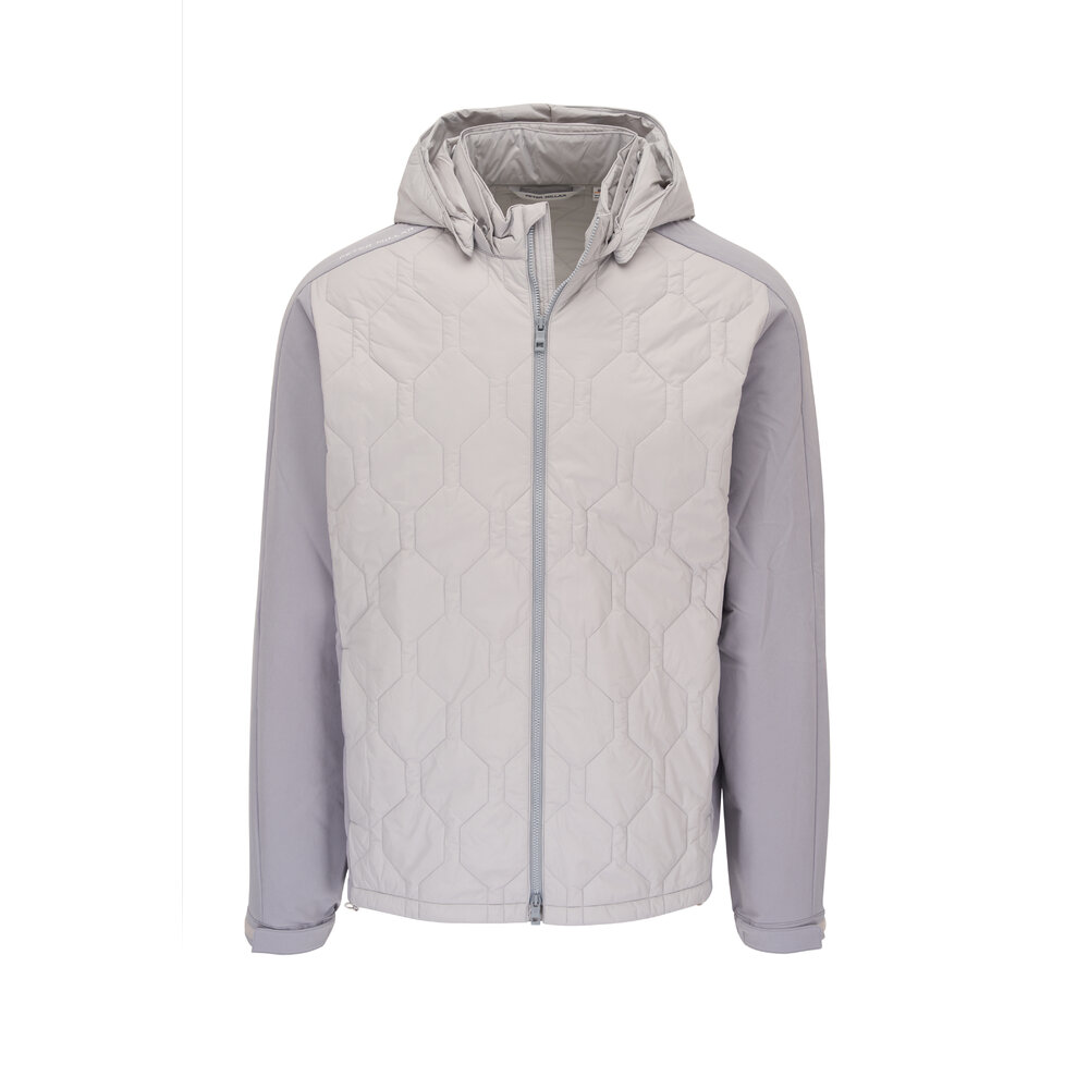 Peter Millar - Rush British Gray Hooded Jacket | Mitchell Stores