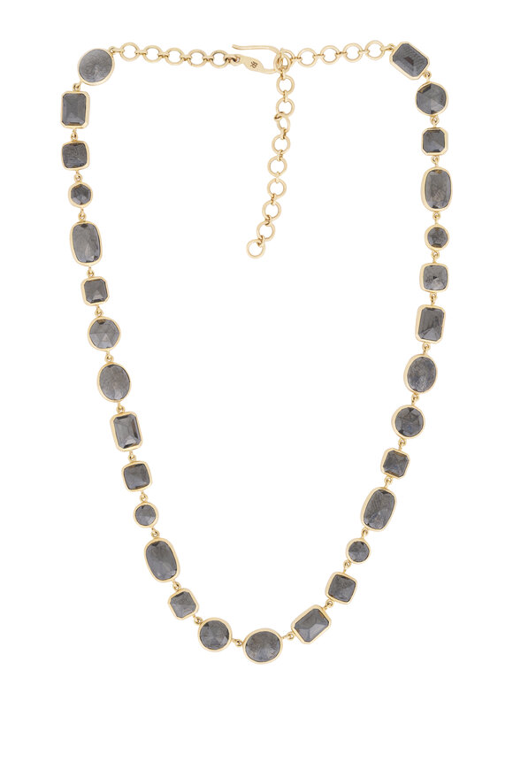 Cairo 14k Yellow Gold Bezel Diamond Collar Necklace