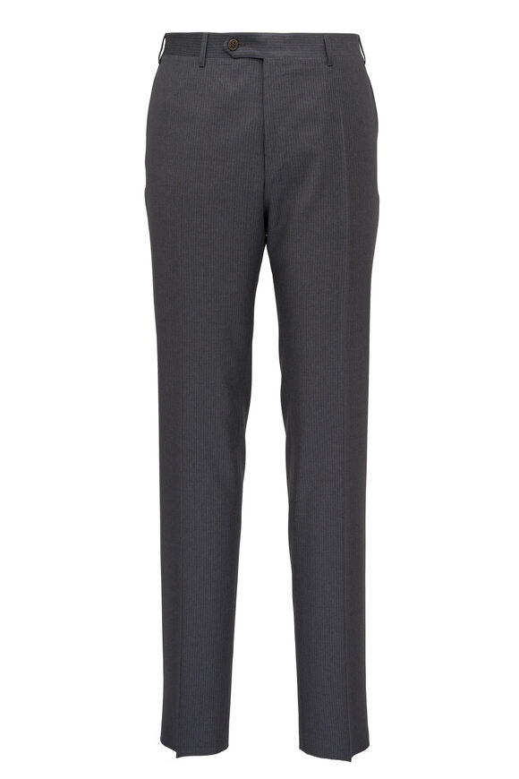 Canali - Gray & Blue Mini Stripe Wool Suit