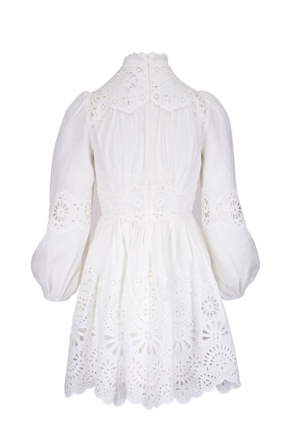 Zimmermann - Acacia Broderie Ivory Mini Dress