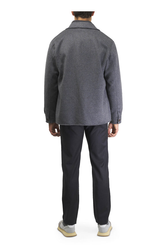 Maurizio Baldassari Charcoal Gray Flannel Five Pocket Pant - view 4