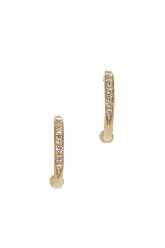 Caroline Ellen - 18K Yellow Gold Pavé Hoop Earrings