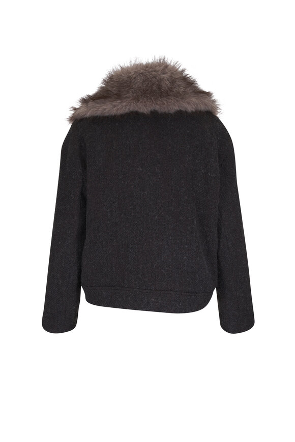 Antonelli William Dark Brown Faux Fur Knit Coat - view 3