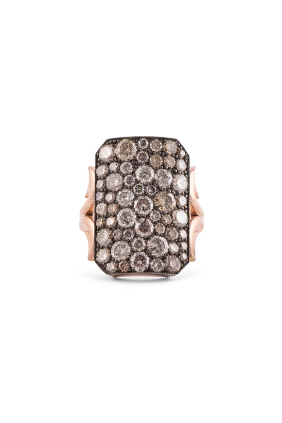 Sylva & Cie - Short Champagne Diamond Ten Table Ring