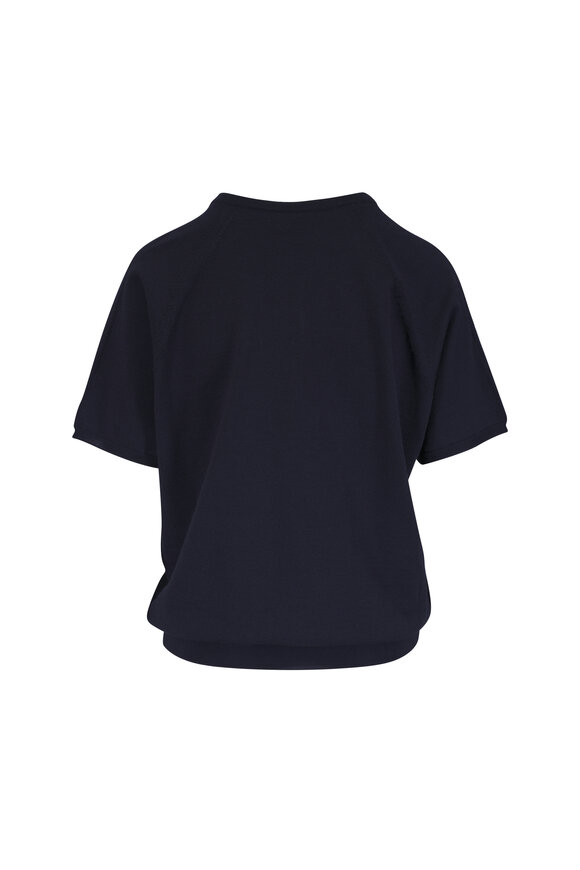 Miu Miu Blue Wool Short Sleeve Top - view 2
