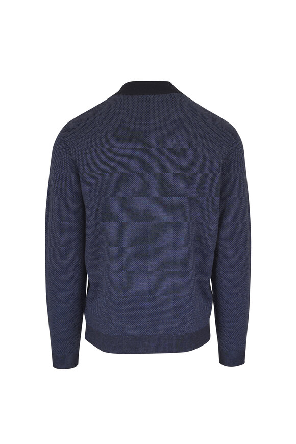 Peter Millar Crown Crafted Ashland Blue Quarter Zip Sweater - view 2