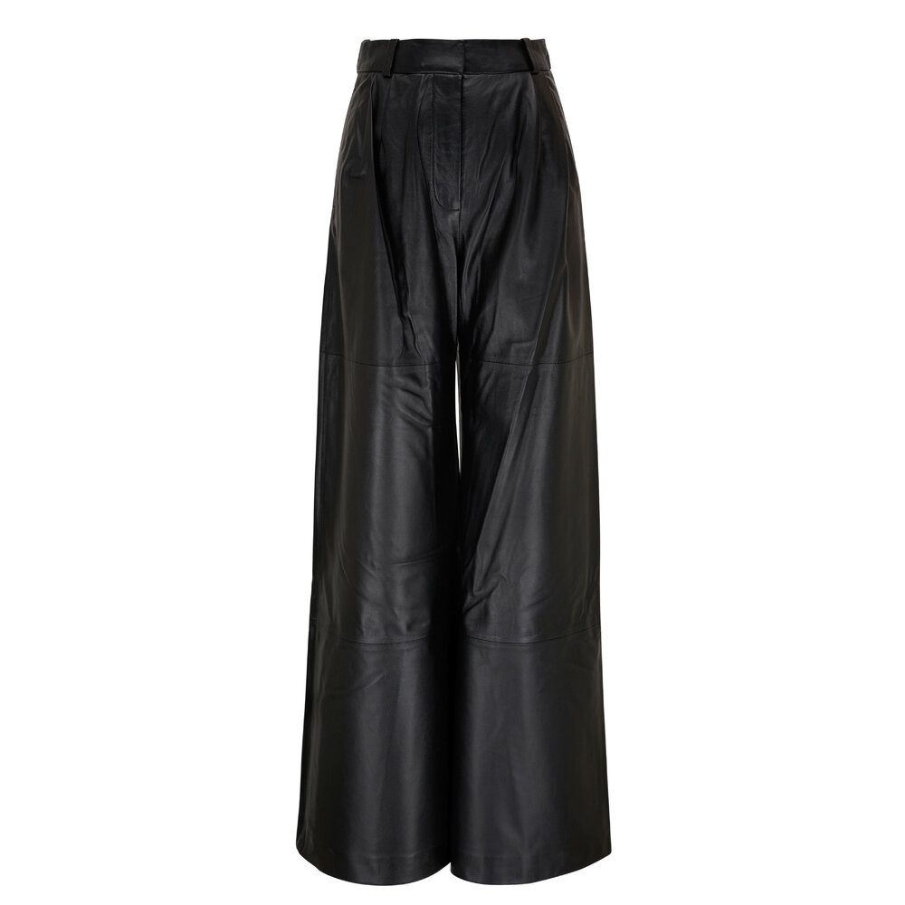 ボトムスその他 ZIMMERMANN Women Pants 1184PF24R Black Zimmermann - Luminosity Black Leather Wide Leg Pant