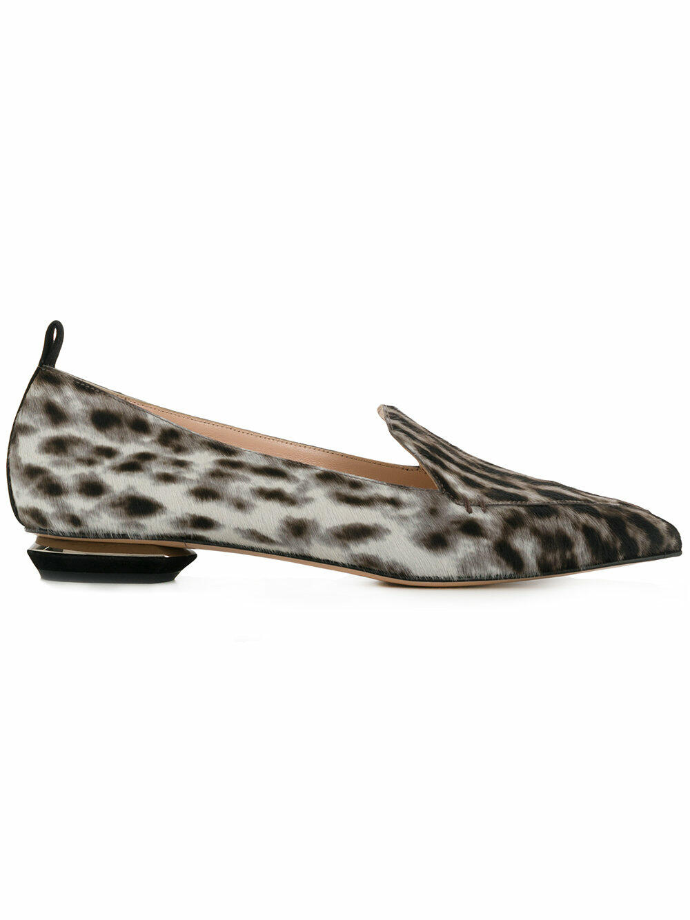 Nicholas Kirkwood - Beya Gray Leopard Print Pony Hair Flat