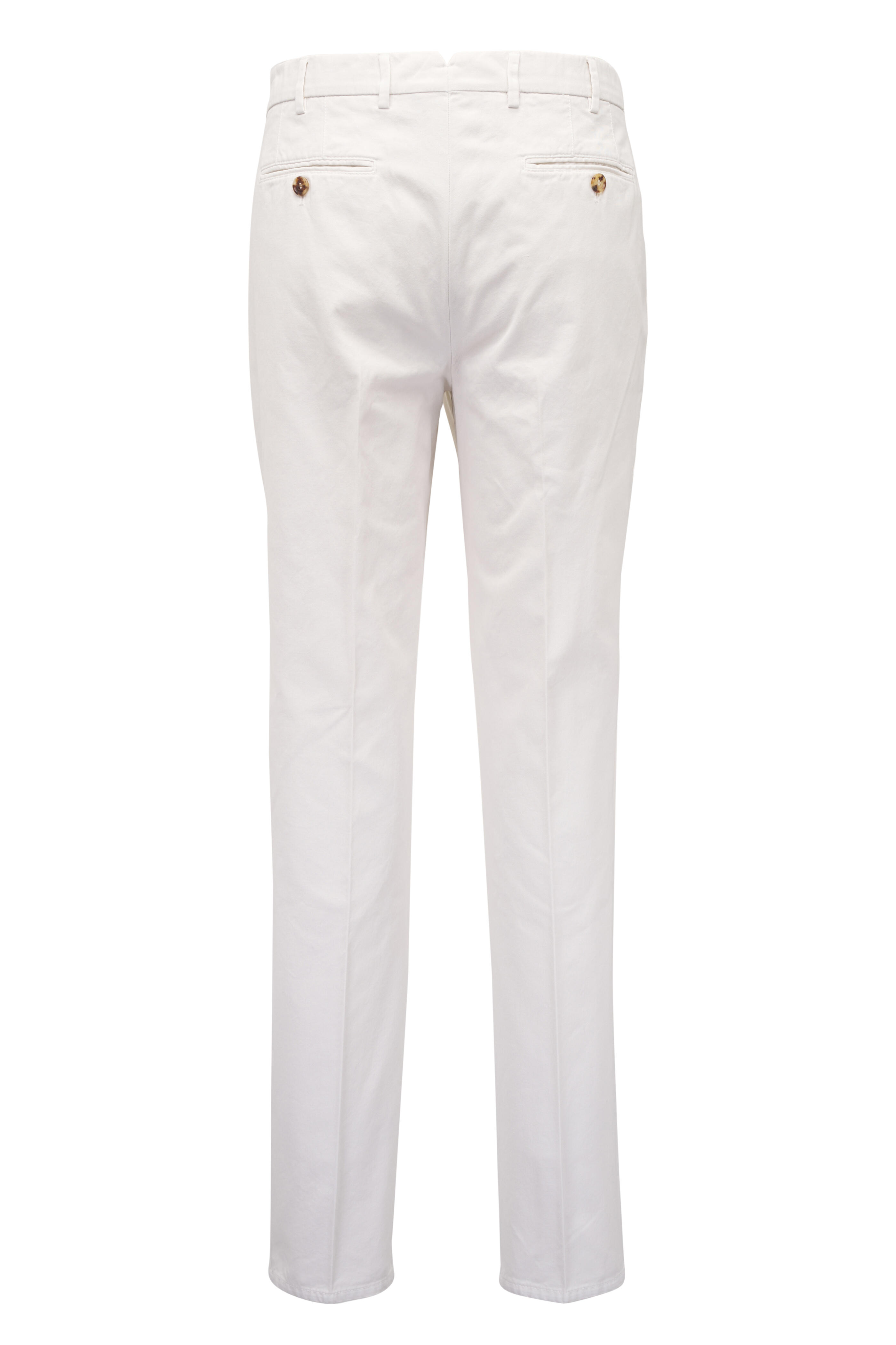 Brunello Cucinelli - White Garment Dyed Gabardine Cotton Pant